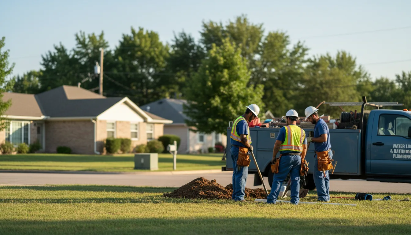 Residential water line and bathroom plumbing service in Grammer, IN